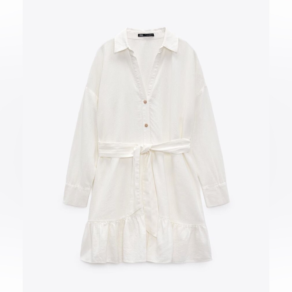 ZARA white linen dress